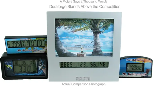 Vista 4 de Reloj de cuenta regresiva de jubilación 9999 con pantalla grande temporizador digital y un marco de fotos de 4 x 6, regalos divertidos para hombres