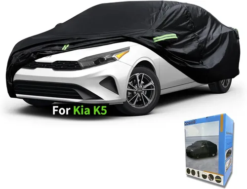 Vista 20 de Funda a medida para automóvil Kia, 7 capas de cubierta impermeable para automóvil, para todo tipo de clima, para exteriores, cubierta completa