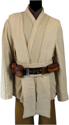Vista 3 de Deluxe completo OBI Kenobi disfraz Jedi Star Wars túnica cinturón bolsas cápsulas