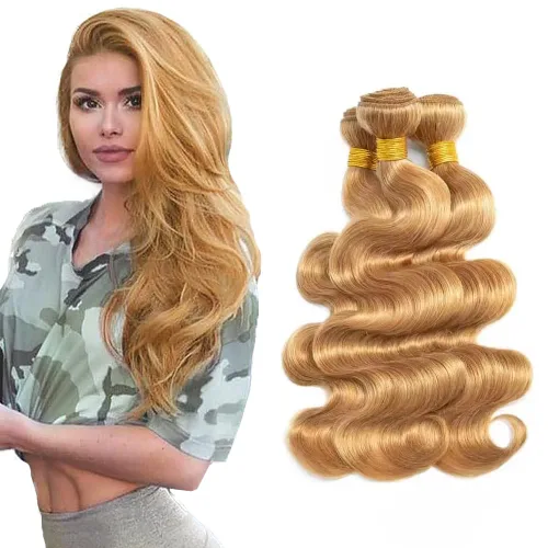 Vista 277 de 300g 1B27 Human Hair Bundles Honey Blonde Bundles Human Hair 10A Brazilian Virgin Remy Hair Extensions 8 10 12 Inch