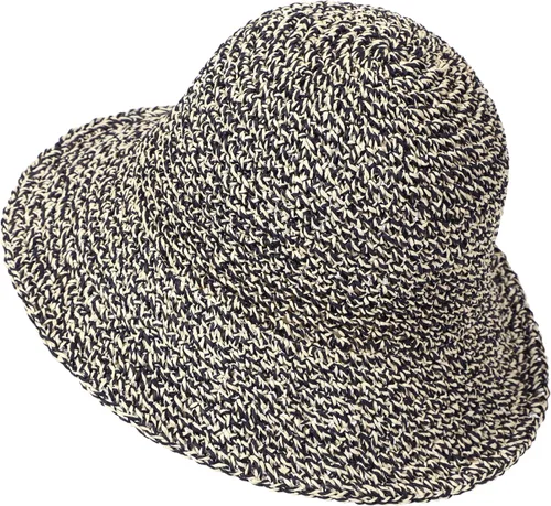 Vista 14 de Sombrero de sol para mujer, hecho a mano, cubo de paja de ganchillo para verano, plegable, gorra de viaje Beige