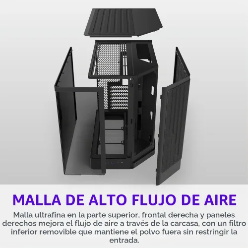 Vista 5 de [Usado] NZXT H6 - Carcasa compacta de doble cámara ATX para PC, soporte de ventilador de 0.394 x 4.724 in, radiador de 14.173 in, lista para Negro