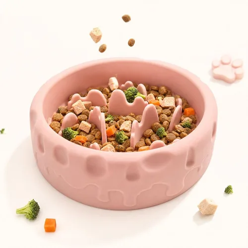 Vista 7 de Inserto de alimentador lento de silicona para gatos y perros Azul oscuro