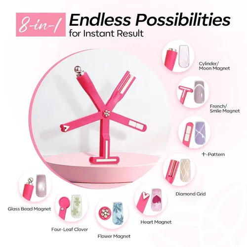 Vista 10 de Modelones - Esmalte de uñas de gel de ojo de gato para herramienta de arte de uñas, color rosa
