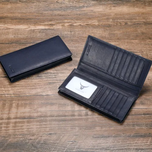 Vista 2 de HISCOW Cartera larga plegable con 15 ranuras para tarjetas de crédito - Piel de becerro italiana