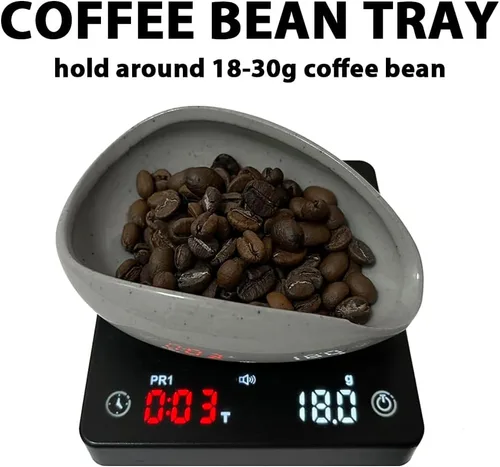 Vista 2 de Taza dosificadora de grano de café y botella de aerosol de 0.3 fl oz para expreso, accesorios de barra de café, bandeja de dosificación única