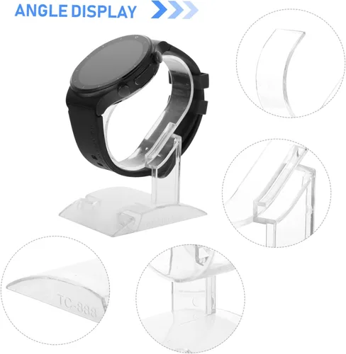Vista 3 de Alipis 4 unids transparente titular de cristal joyería fina pulsera soporte de exhibición relojes para hombre relojes acrílico reloj acrílico