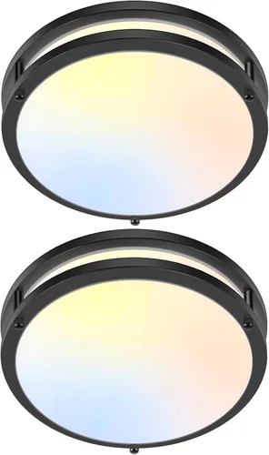 Vista 14 de Luces de Techo LED de 12 Pulgadas 36W, 2700K/3000K/4000K/5000K/6500K Ajustables de Montaje Empotrado, 3200LM Súper Brillantes Regulables Accesorio