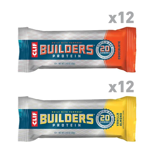 Vista 2 de CLIF BUILDERS - Barras de proteínas - Chocolate - 12 unidades + CLIF Builders - Barras de proteínas - Vainilla - 12