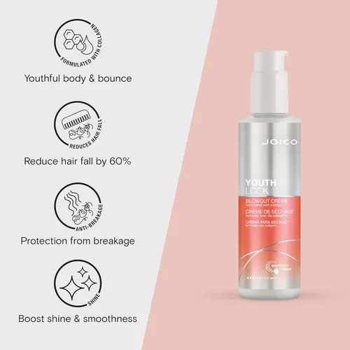 Vista 5 de Joico YouthLock Set formulado con colágeno Cuerpo juvenil y rebote Reduce la rotura y el encrespamiento Suaviza y desenreda el cabello