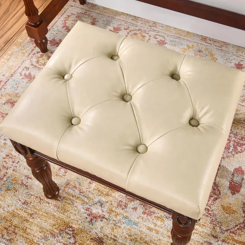 Vista 9 de Escritorio pequeño con juego de taburetes, mesa de tocador de maquillaje con espejo abatible y taburete tapizado, tocadores de madera maciza con 2