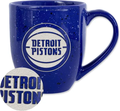 Vista 110 de Rico Industries NBA 16 oz Team Color Laser Engraved Speckled Ceramic Coffee Mug 3-Color del