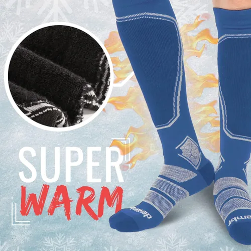 Vista 2 de devembr Calcetines de esquí de lana merino para hombres y mujeres, calcetines de snowboard de alto rendimiento 5-12, perfectos para deportes