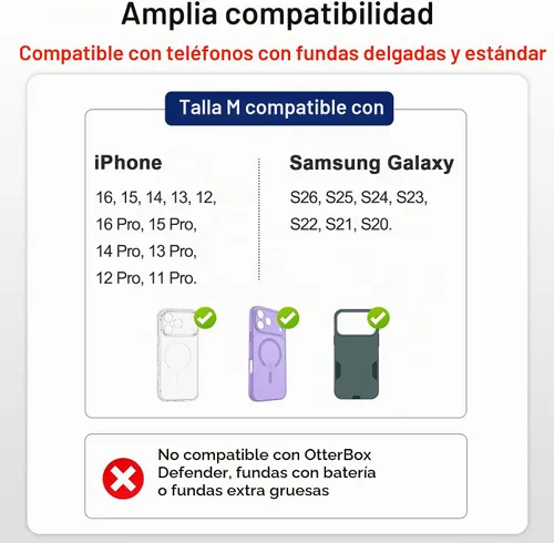 Vista 2 de ykooe Funda para teléfono celular con clip para cinturón, cierre magnético