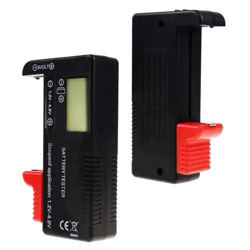 Vista 4 de Comprobador de batería digital, comprobador universal de batería para pilas AA AAA C D 9V 3.7V 1.5V - Portátil con precisión comprobar el nivel