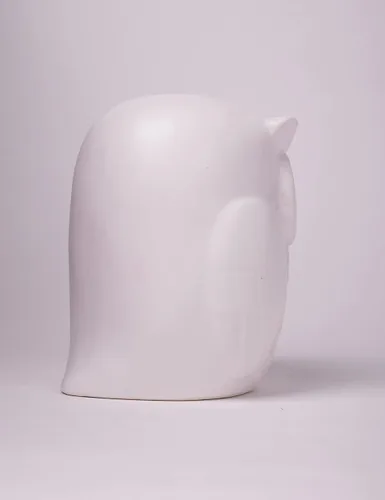 Vista 10 de Estatua de búho, estatua de animal, decoración moderna, escultura, regalo para escritorio, estantería, mesa de oficina, cerámica, 5.5 pulgadas