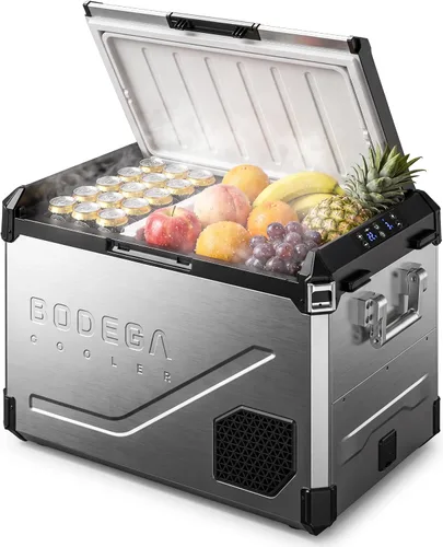 Vista 11 de BODEGA Refrigerador portátil de 12 V, refrigerador de acero inoxidable de 47 cuartos de galón con divisor extraíble para modos MAX/ECO de doble zona
