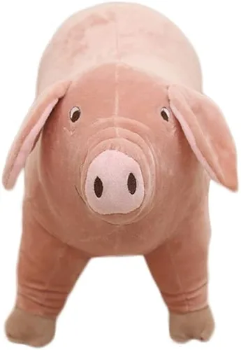 Vista 2 de Peluche de cerdo rosa de 15.7 pulgadas, almohada de peluche para niños