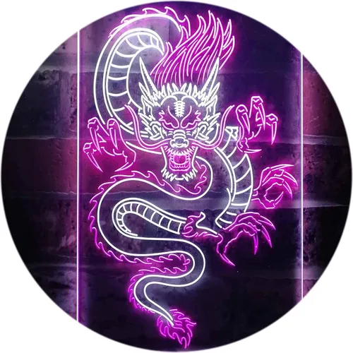 Vista 10 de Cartel de neón ADVPRO LED con dragón chino, letrero de neón LED de color dual st6-i3225