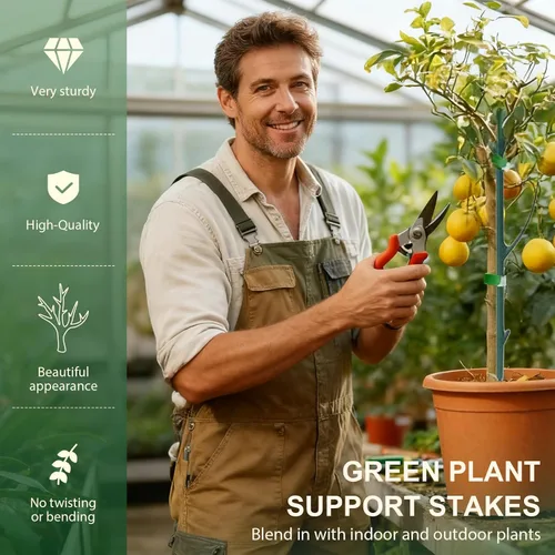 Vista 4 de Paquete de 5 soportes apilables para plantas Monstera, nuevas estacas para plantas 2025 para uso en plantas de interior y exterior, estacas