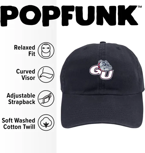 Vista 2 de Campus Lab Gorra oficial para papá universitario - El sombrero ajustable U18 de ajuste relajado con mascota Gonzaga Bulldogs