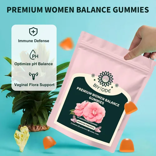 Vista 3 de Gomitas de Piña para Mujeres Equilibrio de pH, Probióticos Femeninos para la Salud Vaginal, Gomitas Nutritivas Femeninas, Apoyo Inmunológico