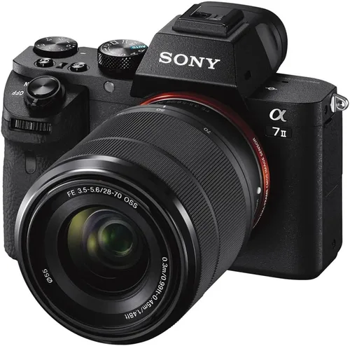 Vista 2 de Sony Cámara sin espejo a7 II con lente de 1.102-2.756 in (ILCE7M2K/B) + bolsa + tarjeta de 64 GB + lector de tarjetas + trípode flexible + correa