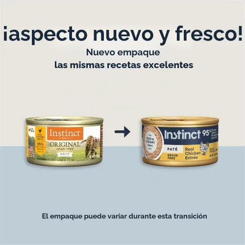 Vista 2 de Instinct Original Paté - Alimento húmedo para gatos, receta sin granos, pollo real, 3 onzas (paquete de 24)
