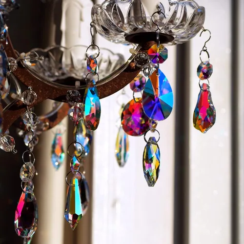 Vista 5 de Prisma de cristal colgante para ventanas, decoración de candelabro, arco iris, 12