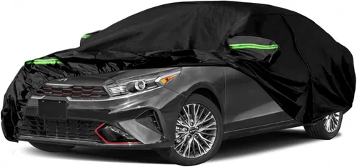 Vista 12 de Funda impermeable para automóvil de 6 capas para Kia K5/Optima 2010-2026 All Weather Car Cover with Cotton Liner, Zipper Door, Windproof Bands for