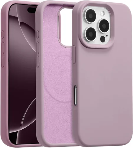Vista 256 de Funda magnética de silicona para iPhone 13 Pro, color blanco antiguo [Compatible con Magsafe] [Forro de microfibra suave antiarañazos], funda