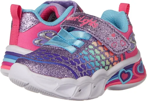 Vista 6 de Skechers Zapatos deportivos unisex con diseño de corazón para niños y niñas Arco iris