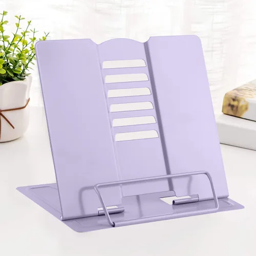 Vista 9 de MSDADA - Soporte de libros de escritorio, soporte de libros de lectura, de metal, ajustable, para libros de cocina, documentos, portátil