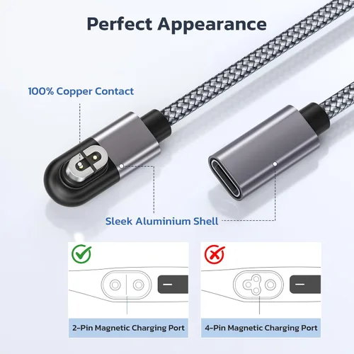 Vista 8 de RUXELY Adaptador de cable de carga de auriculares USB C a Shokz, 2