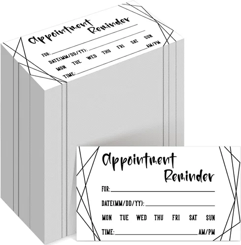 Vista 8 de Geyee 400 tarjetas de citas de papel kraft para recordatorios de citas a granel para clientes comerciales, dentistas, terapeutas, médicos