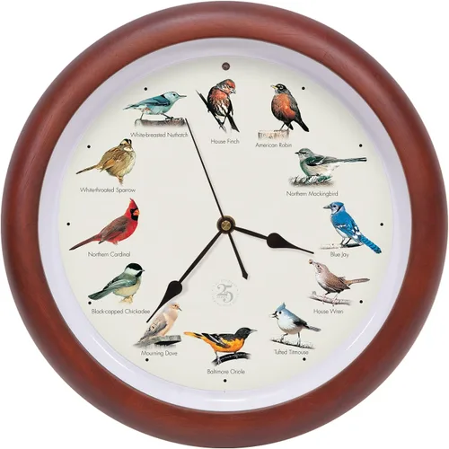 Vista 9 de Mark Feldstein, The Original Singing Bird Clock, edición del 25 aniversario, 8 pulgadas, verde