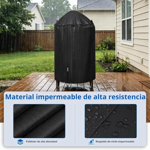 Vista 3 de SunPatio Cubierta redonda para ahumador de 30 pulgadas, resistente e impermeable, para parrilla Weber, Charbroil, Char-Griller Kamado y más