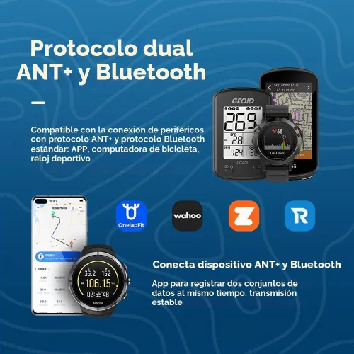 Vista 4 de GEOID Sensor de cadencia/velocidad CS600 para ciclismo, ANT+/Bluetooth Sensor inalámbrico de RPM de bicicleta compatible con computadoras