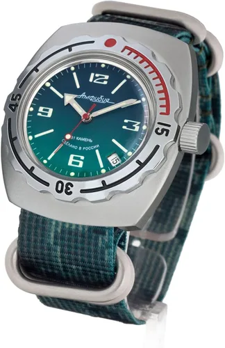 Vista 2 de VOSTOK Amphibian 090848 - Reloj de pulsera automático para hombre con cuerda automática