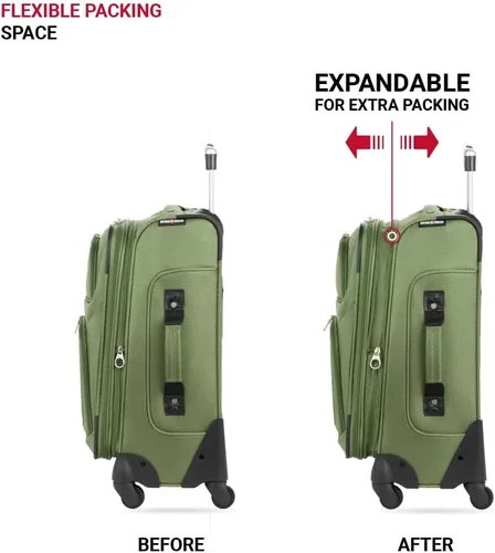 Vista 206 de SwissGear - Equipaje suave expandible Sion con ruedas, Negro
