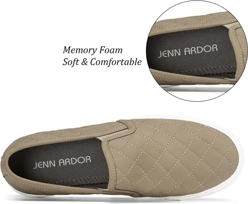 Vista 3 de JENN ARDOR Zapatos deportivos sin cordones para mujer, zapatos casuales perforadosacolchados, zapatos planos de moda para caminar