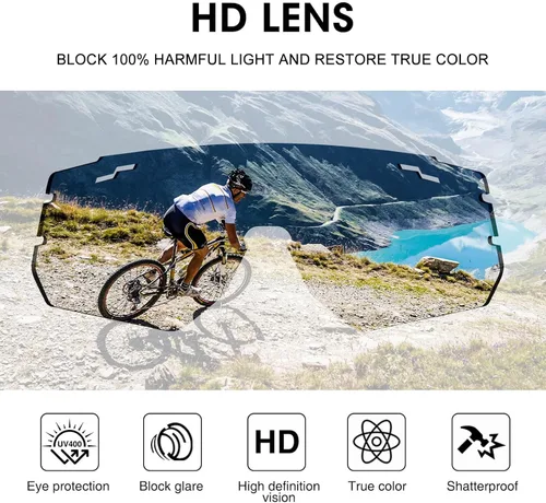 Vista 5 de AVV Gafas de sol polarizadas UV400 para ciclismo, béisbol, resistentes al viento, antivaho para deportes al aire libre, marco ligero para hombres