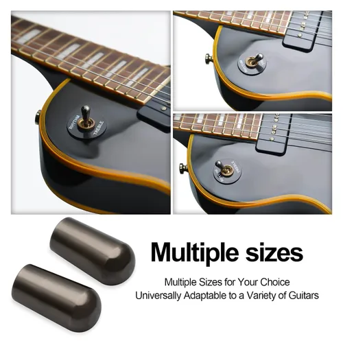 Vista 4 de MAXCHEER 2 puntas de interruptor de palanca de latón M3.5 LP de 3 vías con bolsa de púa de guitarra, perilla de interruptor de pastilla para Negro