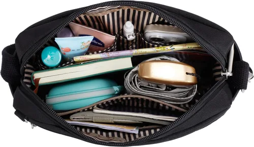 Vista 9 de Travelon - Bolso bandolera Heritage antirrobo, pequeño Negro