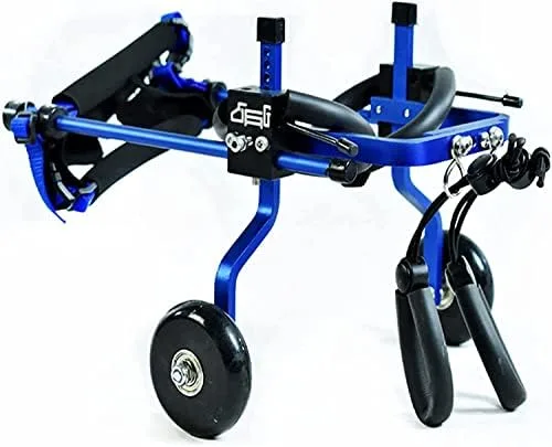 Vista 6 de Silla de ruedas ajustable para perros de 2 ruedas para patas traseras, carrito ligero de ejercicios para mascotas para perros discapacitados