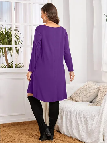 Vista 5 de BELAROI Vestido informal acampanado suelto de manga 34 para mujer