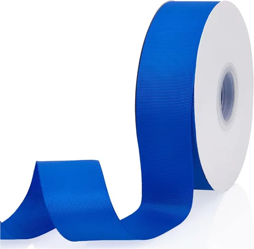 Vista 107 de Cinta de grogrén de doble cara de color liso azul bebé de 1-1/2 pulgadas x 50 yardas para envolver regalos, bodas, fiestas, manualidades, lazos