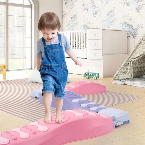 Vista 8 de Kids Balance Beam and Stepping Stones, 8 Pcs Toddler Balance Beam, Non-Slip Plastic Stepping Stones, Sensory Toys for Toddlers, Kids,Active Play for