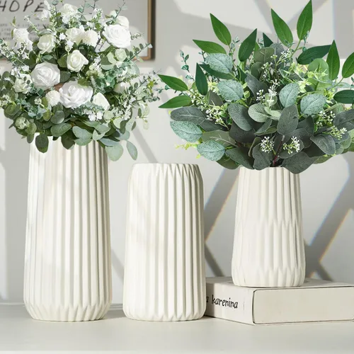 Vista 8 de 20 tallos italianos de Ruscus de 18 pulgadas, hojas artificiales de seda para bricolaje, relleno de ramos, centros de mesa, decoración