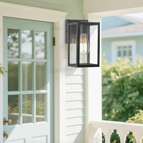 Vista 6 de Bestshared Lámpara de pared exterior, farol de pared exterior, accesorio de iluminación de montaje exterior, lámpara exterior para porche, entrada